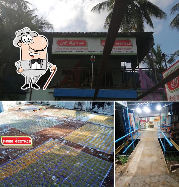 The exterior of Allur Shree Geethas Home made Veg restaurant