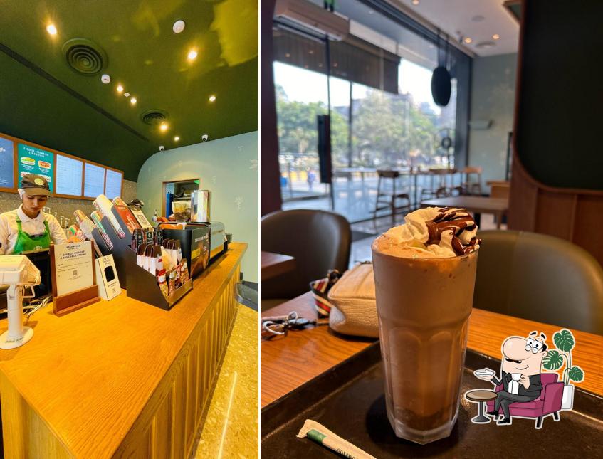 The interior of Starbucks