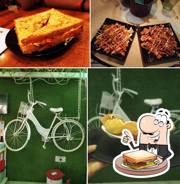 Order a sandwich at Cafe Green Hut