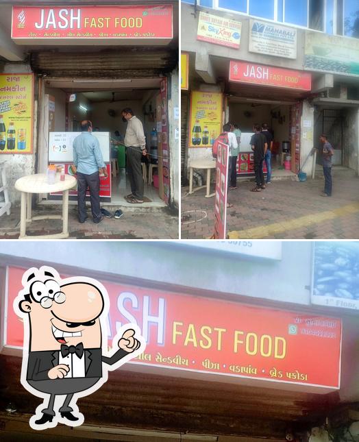 This is the picture depicting exterior and interior at Jash Fastfood