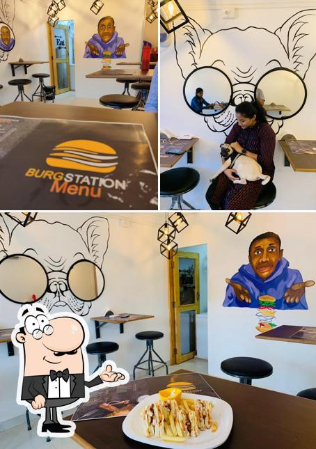 Among various things one can find interior and dining table at BURGGstation