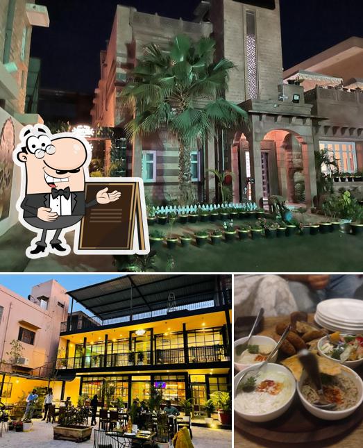 The picture of exterior and food at The Irish Courtyard