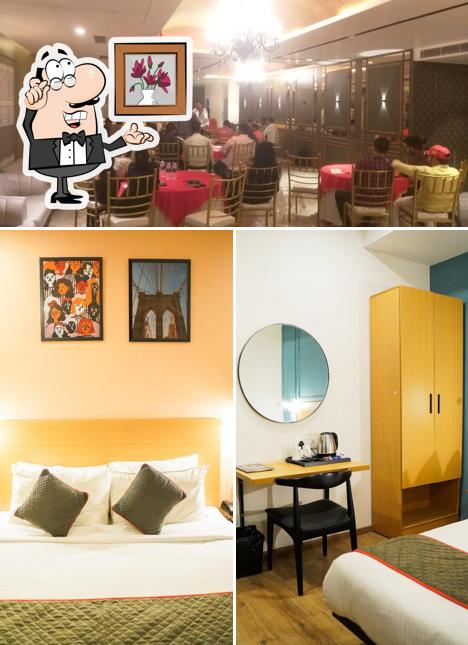 Take a seat at one of the tables at Hotel Mystic Falls