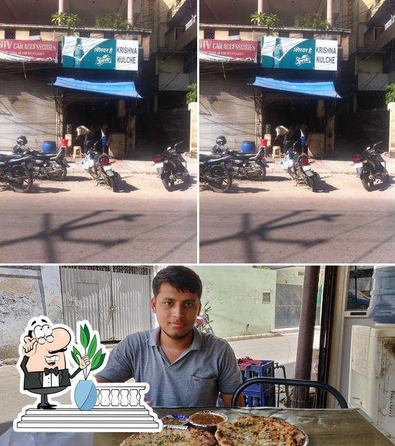 This is the picture displaying exterior and interior at Krishna Kulcha