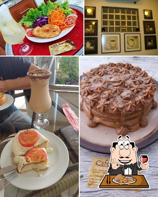 Escolha pizza no Café Roma