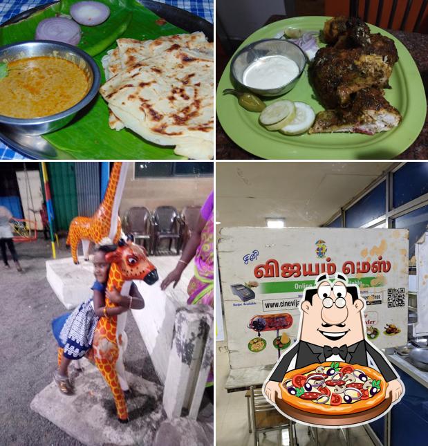 Try out pizza at Cine Vijayam Mess