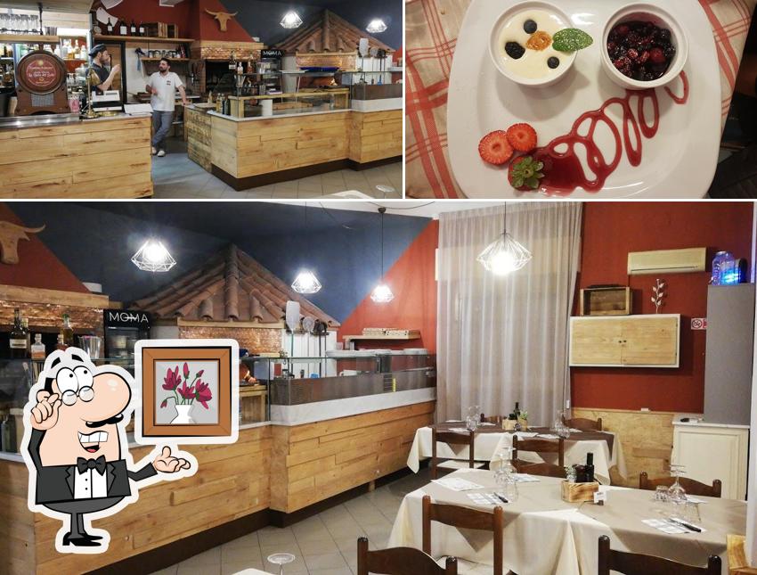 La immagine di interni e cibo da Moma Bisteccheria Pizzeria