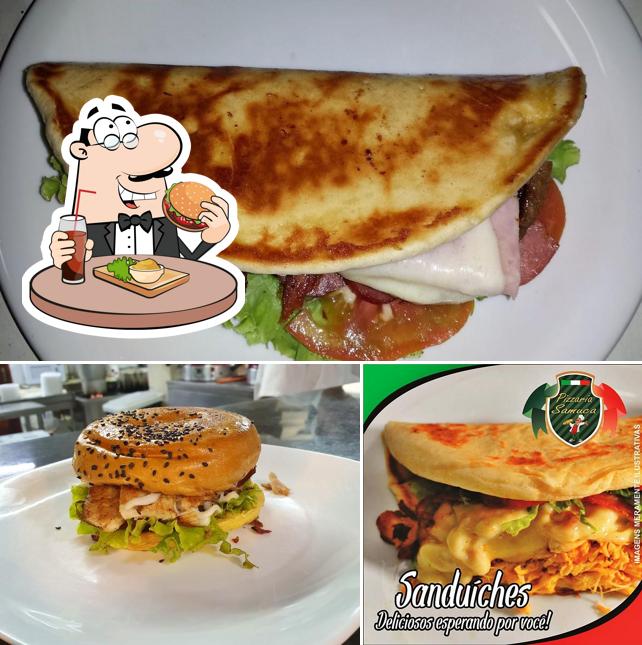 Experimente um hambúrguer no pizzaria samuca