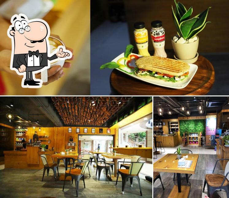 The image of interior and beverage at Muscleheadon The Health Cafe
