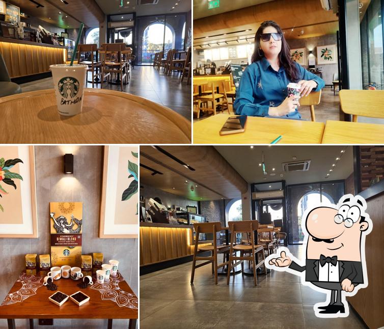 The interior of Starbucks