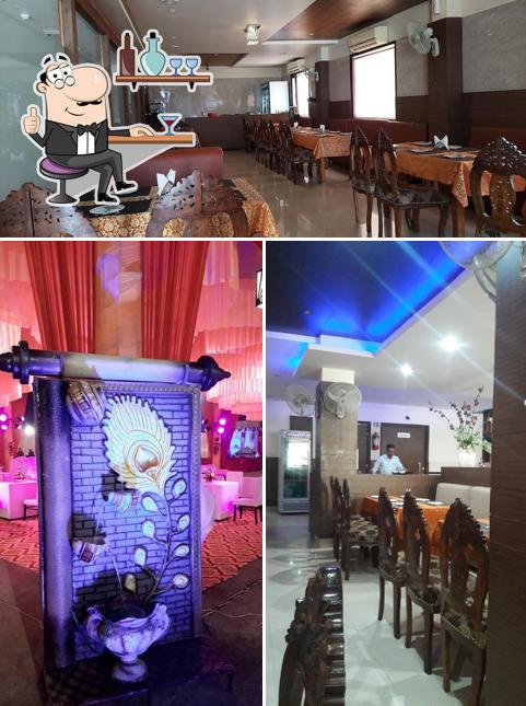 The interior of Om Hotels And Restaurant