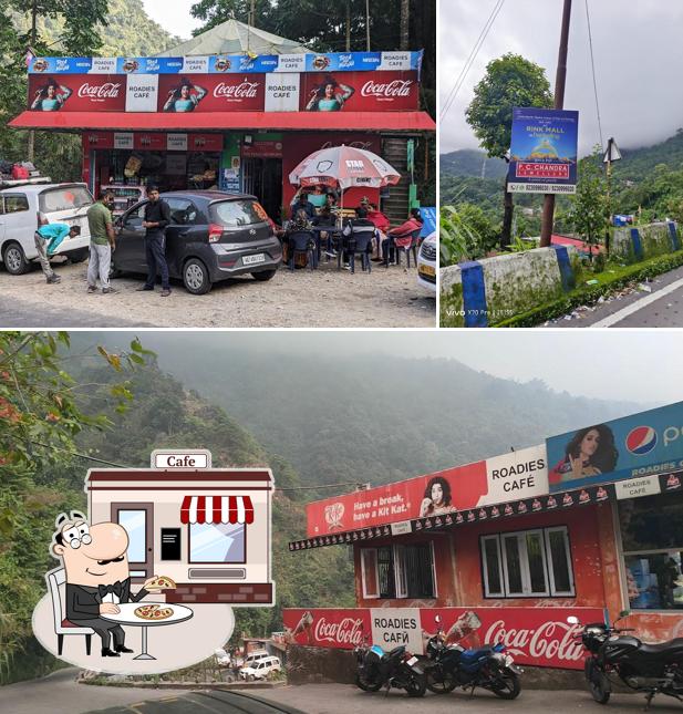 The exterior of Roadies Cafe