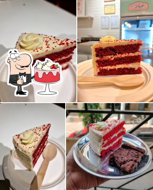 Red velvet cake at Theobroma