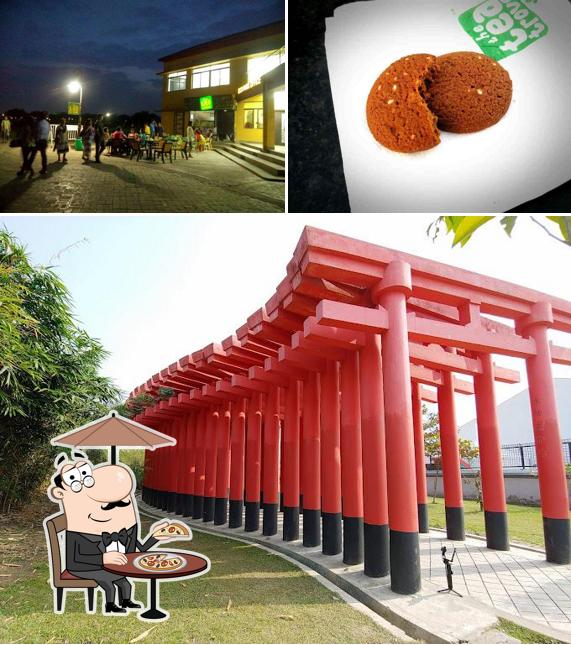 Among different things one can find exterior and food at Japanese Forest Restaurant Eco Park