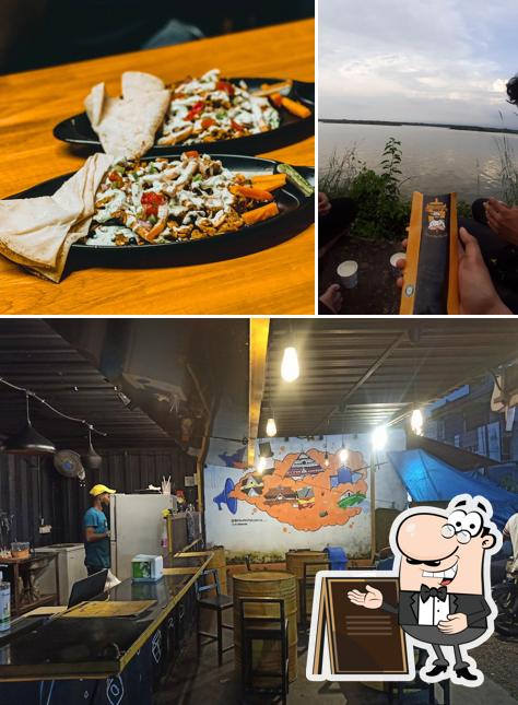 The restaurant's exterior and food