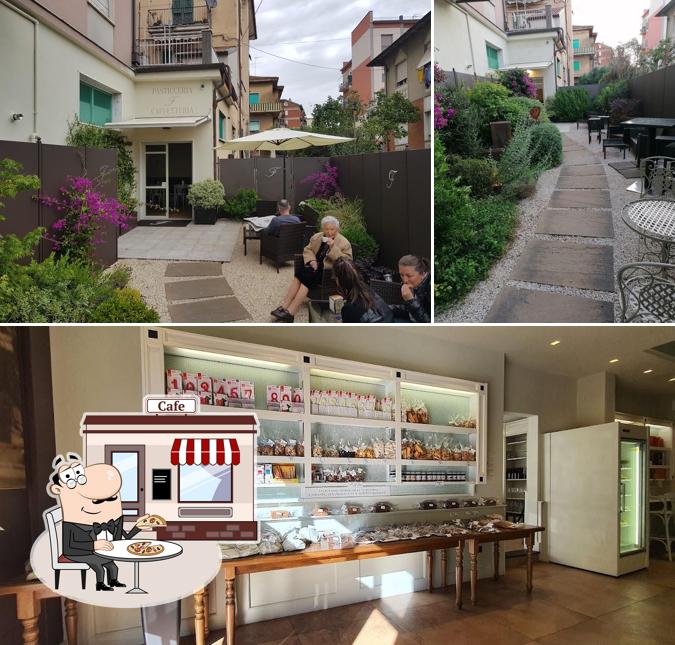 La esterno e cibo del ristorante