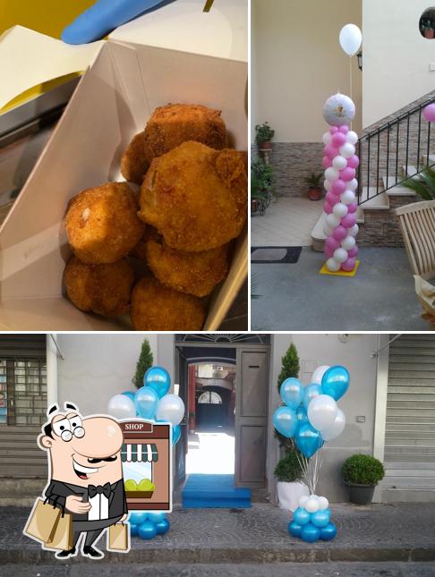 La esterno e cibo del ristorante