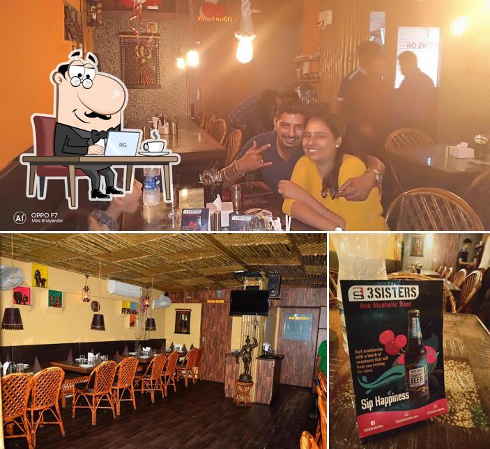 The restaurant's interior and beer