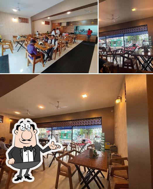 The interior of Khadyam veg restaurant