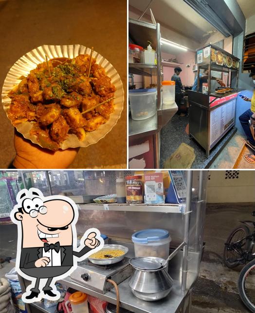 Take a seat at one of the tables at Prashanth chats and Gobi center