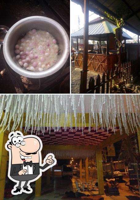 The restaurant's exterior and food