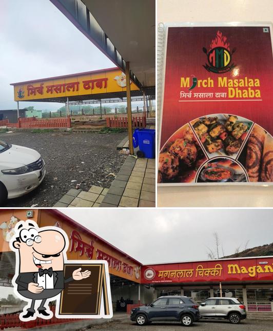 The image of Mirch Masala Dhaba’s exterior and food