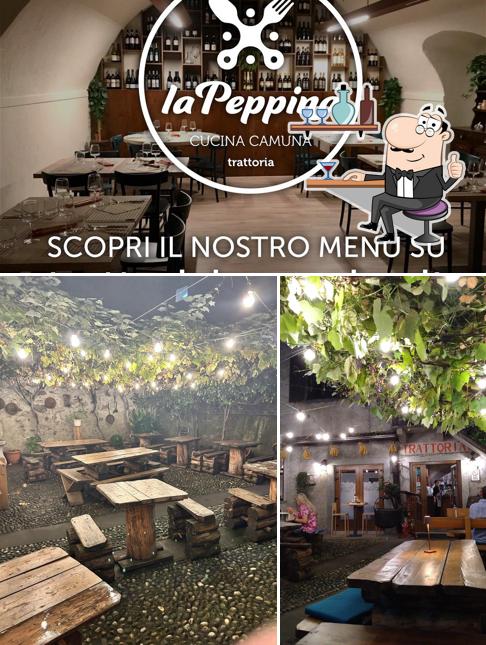 Gli interni di Trattoria La Peppina