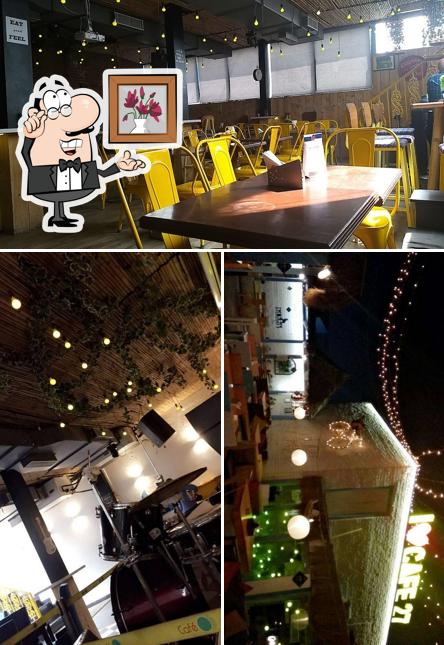 Take a seat at one of the tables at Café 27