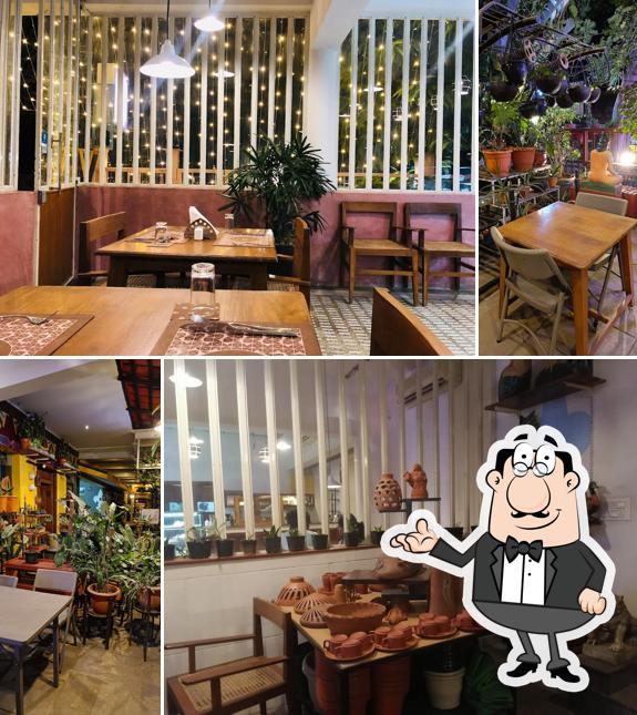 Take a seat at one of the tables at Cafe CakeBee
