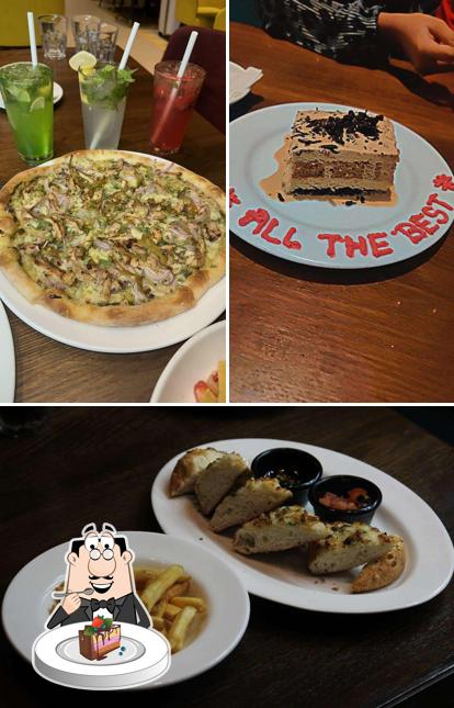 Chocolate cake at California Pizza Kitchen