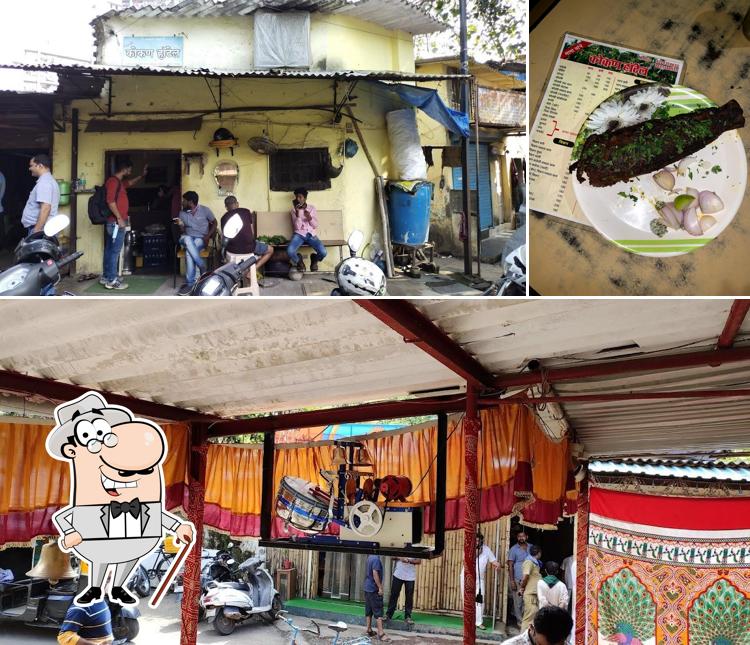 The picture of exterior and food at Konkan Hotel