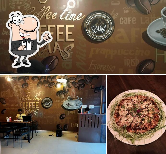 The photo of Raas Cafeteria’s interior and pizza