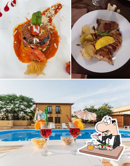 La cibo e alcol del ristorante