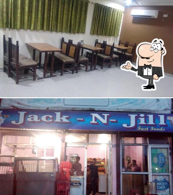 Take a seat at one of the tables at Jack & Jill Fast Foods