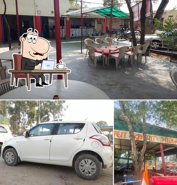 Take a seat at one of the tables at Shri Radha Krishna Hotel (Shri Krishna Dhaba)