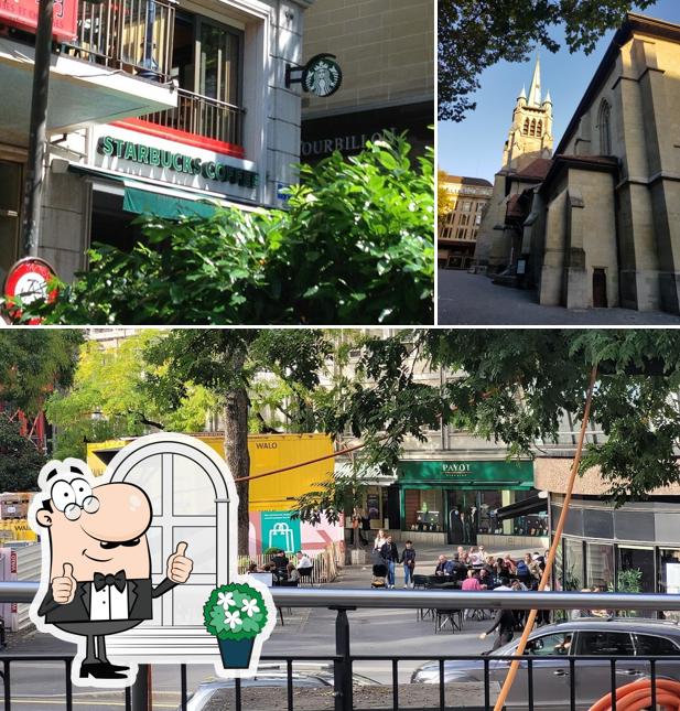 Goditi la vista dagli esterni di Starbucks
