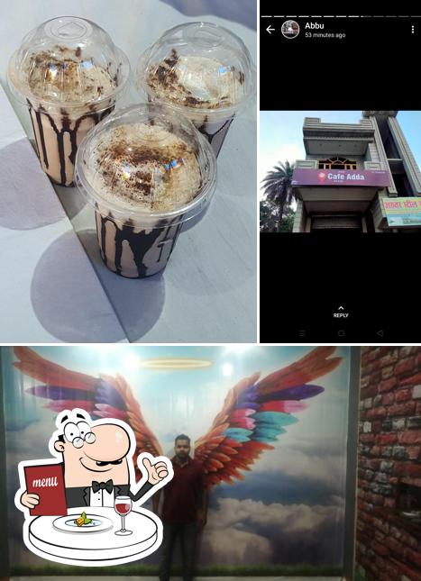 Among different things one can find food and exterior at Cafe Adda
