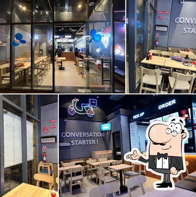 The interior of Domino's Pizza Golden 1, Noida