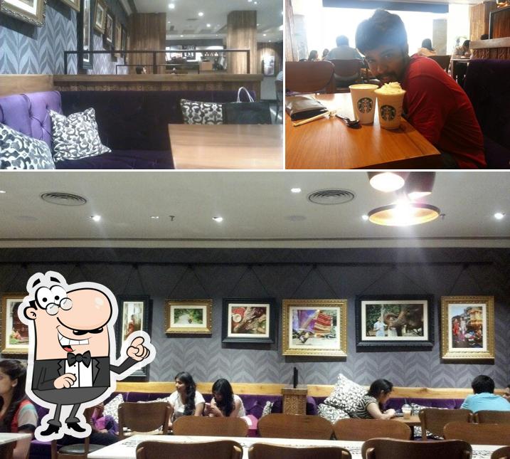 The interior of Starbucks