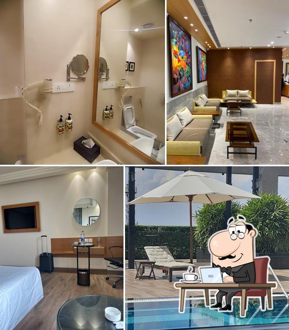 Take a seat at one of the tables at Lemon Tree Premier, Bhubaneswar