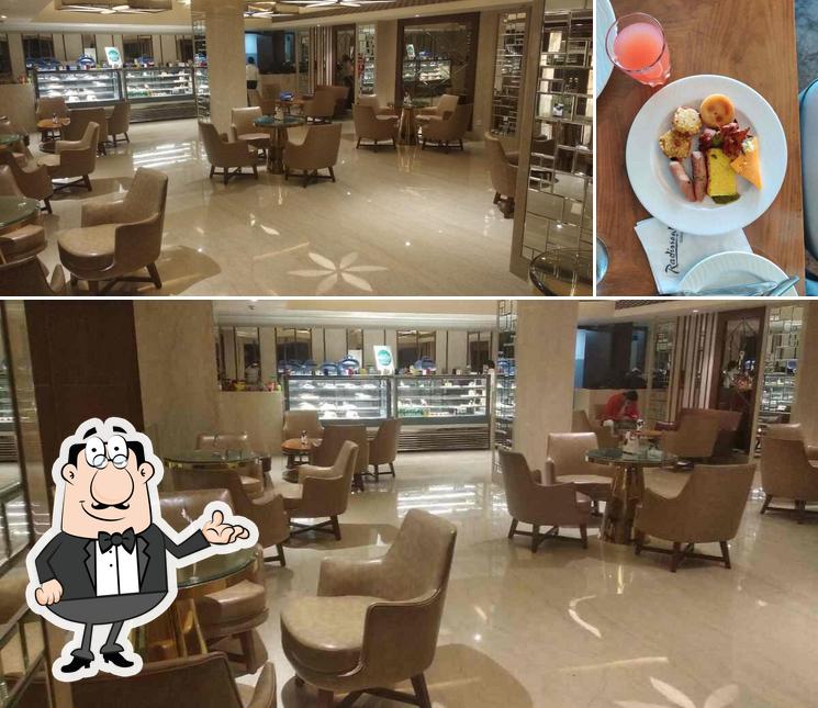 The picture of interior and food at Kofe Radisson Blu