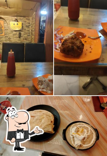 Take a look at the photo showing interior and food at Sagarika hotel and restaurant