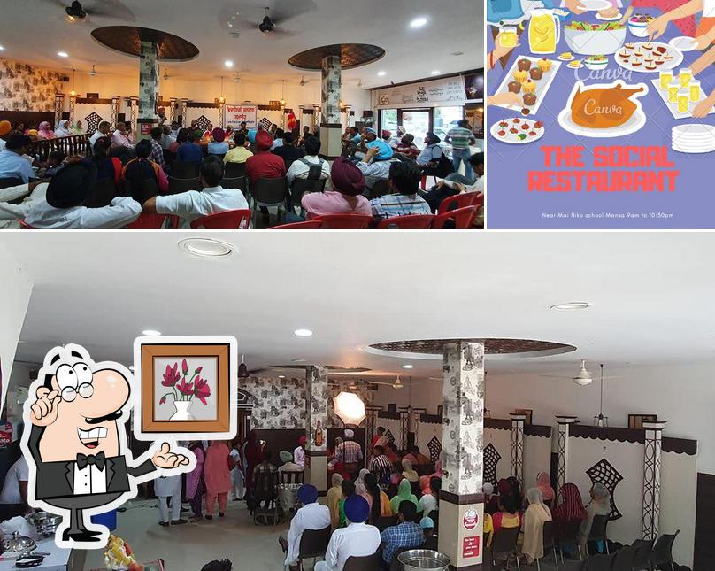 This is the picture displaying interior and food at The Social Restaurant
