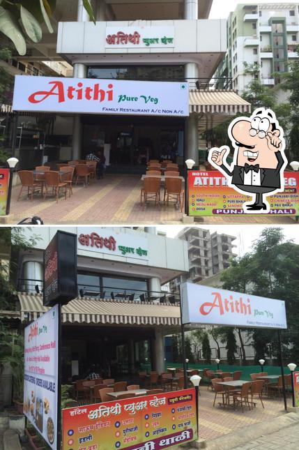 The interior of Atithi Pure Veg