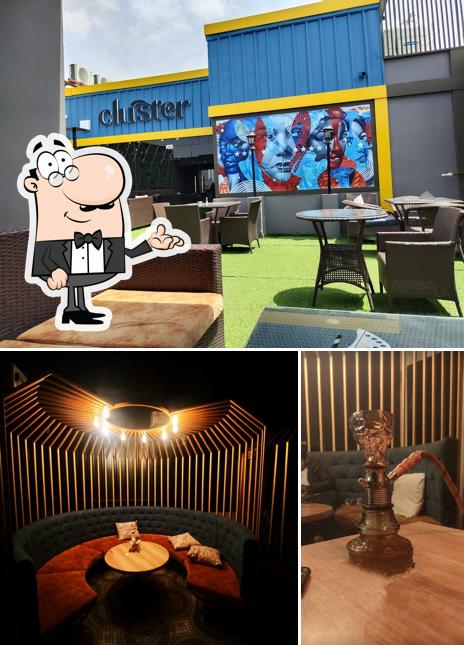 The interior of Cluster Cafe & Lounge