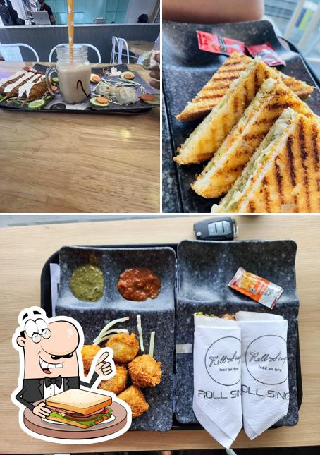 Grilled cheese sandwich at Roll singh