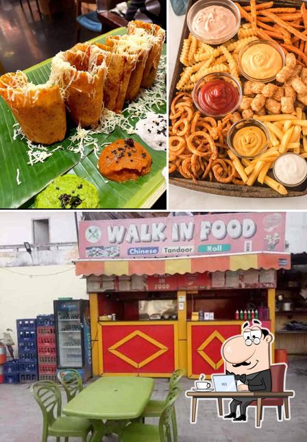 Take a look at the picture displaying interior and food at Walk In