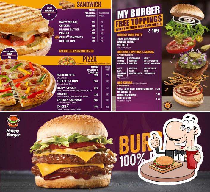 Order a burger at Happy Burger