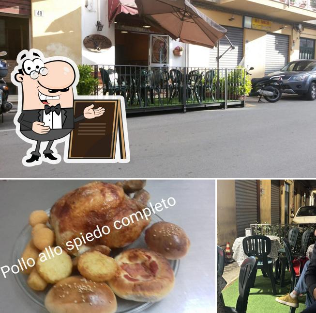 La esterno e cibo del ristorante