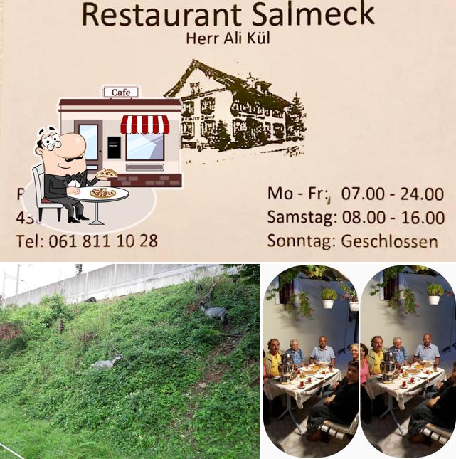 Dai un’occhiata alla immagine che raffigura la esterno e tavolo da pranzo di Restaurant Salmeck